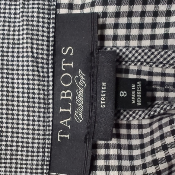 Talbots Womens Blazer Jacket Black White Gingham Check Summer Lightweight Size 8 - Picture 5 of 11